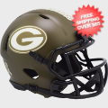Helmets, Mini Helmets: Green Bay Packers NFL Mini Speed Football Helmet <B>SALUTE TO SERVICE</B>