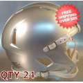 Helmets, Blank Mini Helmets: Bulk Mini Speed Football Helmet SHELL Silver Qty 24