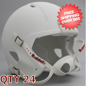 Bulk Mini Speed Football Helmet SHELL <B>Matte</B> White Qty 24