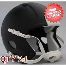 Bulk Mini Speed Football Helmet SHELL <B>Matte</B> Black/White Parts Qty 24