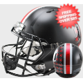Helmets, Full Size Helmet: Ohio State Buckeyes Speed Football Helmet <B>Satin Black with Red Buckeyes<...