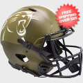 Helmets, Full Size Helmet: Carolina Panthers Speed Football Helmet <B>SALUTE TO SERVICE</B>