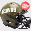 Helmets, Full Size Helmet: Cleveland Browns Speed Football Helmet <B>SALUTE TO SERVICE</B>