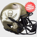 Helmets, Full Size Helmet: Tampa Bay Buccaneers Speed Football Helmet <B>SALUTE TO SERVICE</B>