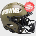 Helmets, Full Size Helmet: Cleveland Browns SpeedFlex Football Helmet <B>SALUTE TO SERVICE</B>