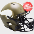 Helmets, Full Size Helmet: Minnesota Vikings Speed Replica Football Helmet <B>SALUTE TO SERVICE SALE</...