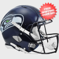 Helmets, Full Size Helmet: Seattle Seahawks Speed Football Helmet <B>Matte Navy</B>