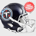 Helmets, Full Size Helmet: Tennessee Titans Speed Football Helmet <I>Satin Navy Metallic</I> <B>Sale</...