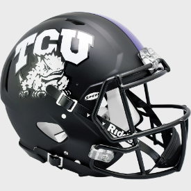 TCU Horned Frogs Speed Football Helmet <B>Matte Black</B>