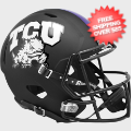 Helmets, Full Size Helmet: TCU Horned Frogs Speed Replica Football Helmet <B>Matte Black SALE</B>