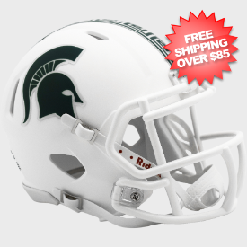 Michigan State Spartans NCAA Mini Speed Football Helmet <i>2023 Matte White</i>