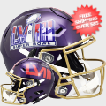 Helmets, Mini Helmets: Super Bowl 58 Mini Speed Football Helmet <B>Purple</B>