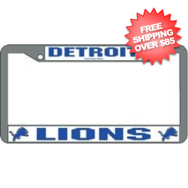 Detroit Lions License Plate Frame Chrome