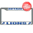 Detroit Lions License Plate Frame Chrome