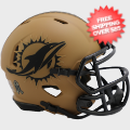 Helmets, Mini Helmets: Miami Dolphins NFL Mini Speed Football Helmet <B>SALUTE TO SERVICE 2</B>