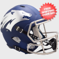Helmets, Full Size Helmet: Nevada Wolf Pack Speed Replica Football Helmet <B> Matte Navy</B>