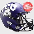 Helmets, Full Size Helmet: TCU Horned Frogs Speed Replica Football Helmet <B>Satin Purple</B>