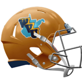 West Virginia Mountaineers Speed Football Helmet <B>Gold Throwback</B>