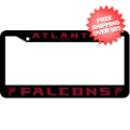 Atlanta Falcons License Plate Frame Chrome Black