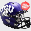 Helmets, Full Size Helmet: TCU Horned Frogs Speed Football Helmet <B>Satin Purple</B>