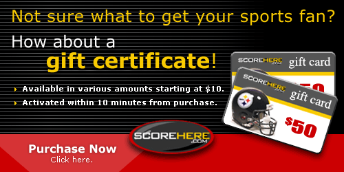 Gift certificates are great for NFL, MLB and college football merchandise, sports collectibles and sports memorabilia. 